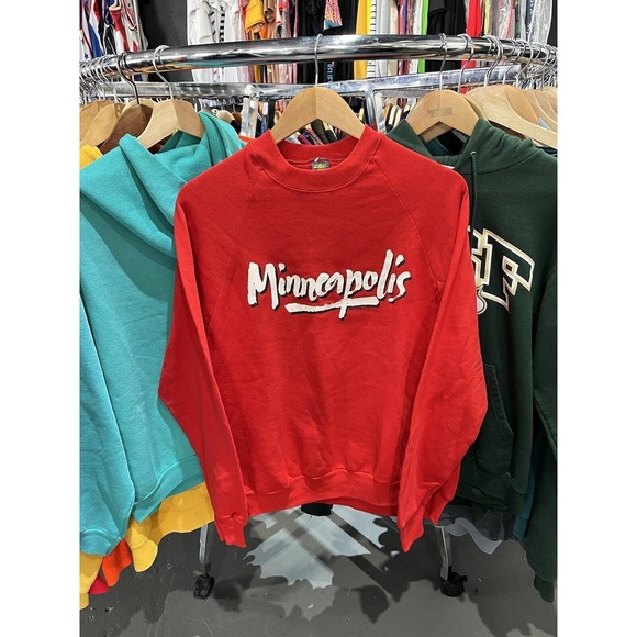 Vintage 1980s Minneapolis Minnesota Jerzees Russell Crewneck Sweatshirt Large - Picture 1 of 4